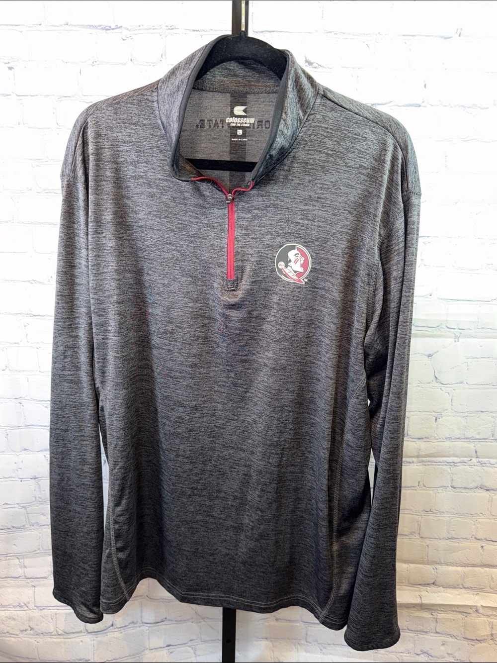 Colosseum Gray Long Sleeve Florida State Quarter-Zip Sz Lg